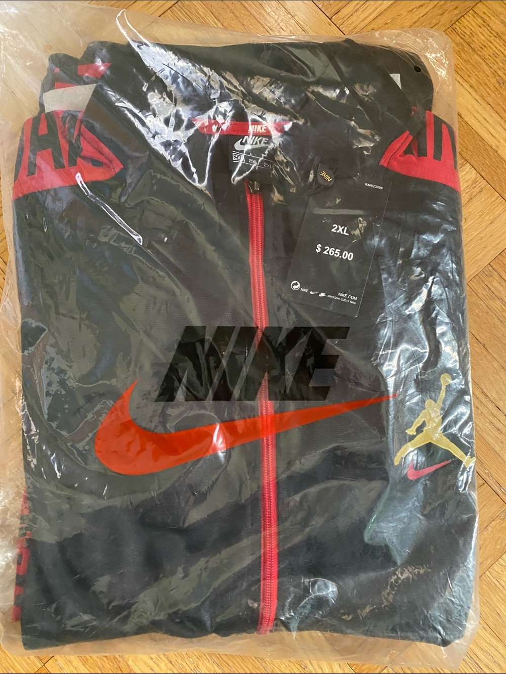 Nike Men’s Black and Red Zip-Up Jacket and pants set